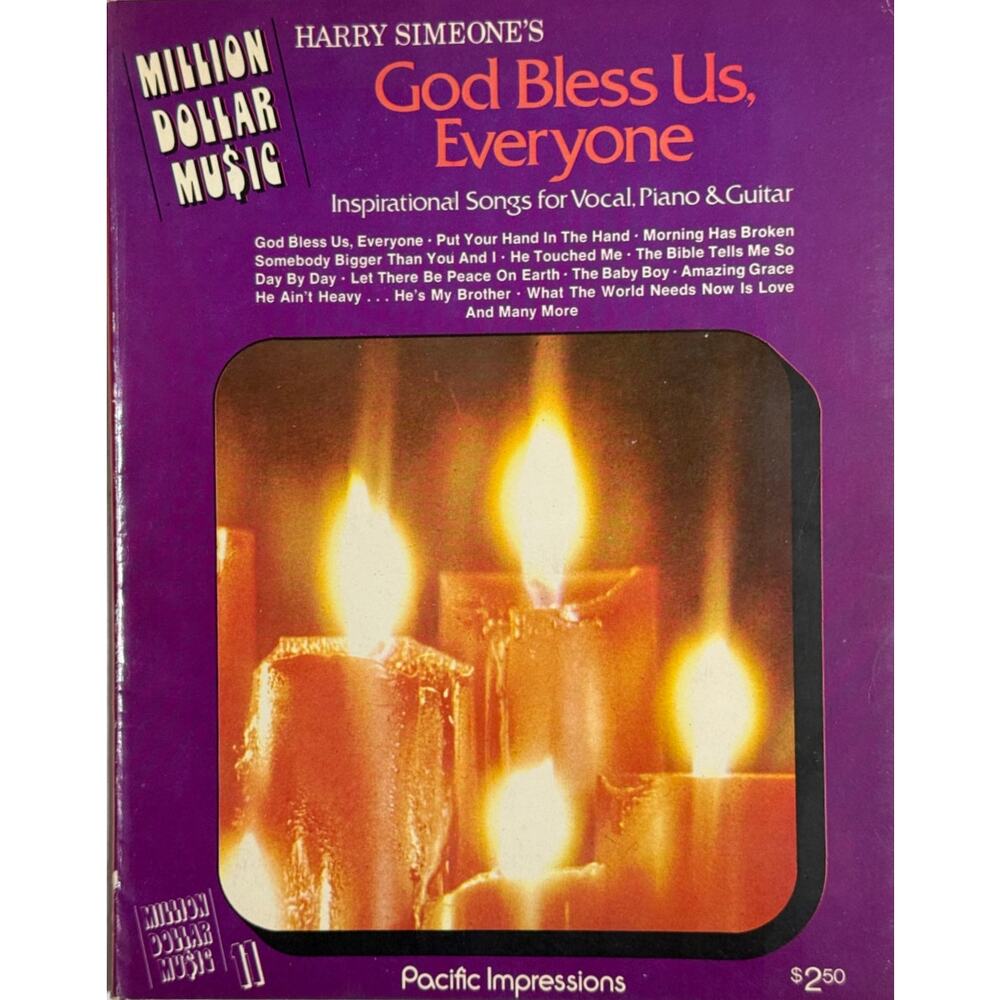 VTG Harry Simeone's "God Bless Us, Everyone" Guitar-Piano-Voice Music Book